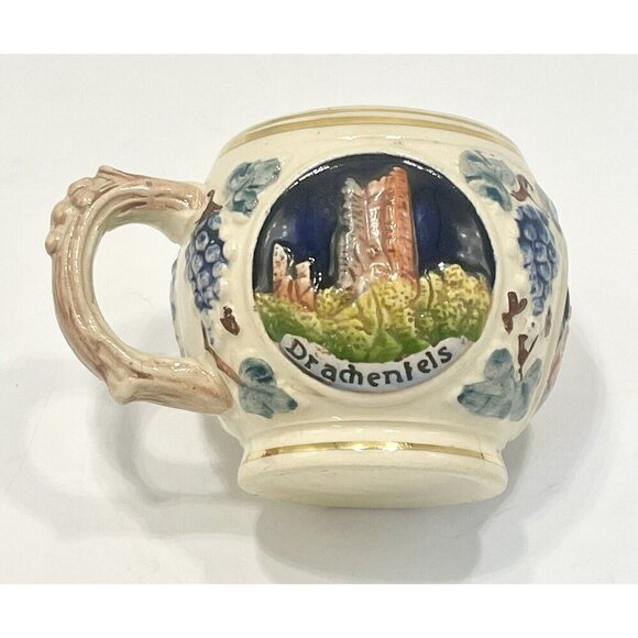 Vintage Germany Souvenir Cup Mug Stein Stolzenfels Drachenfels Die Pfalz Punch - Picture 2 of 7